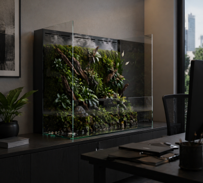 DECONATURE PA 60 Аквариум с интегрированным палюдариумом (W60хD45х60H) v2